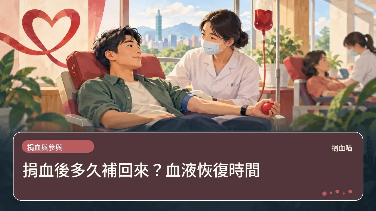 捐血後多久補回來？血液恢復時間主題插畫