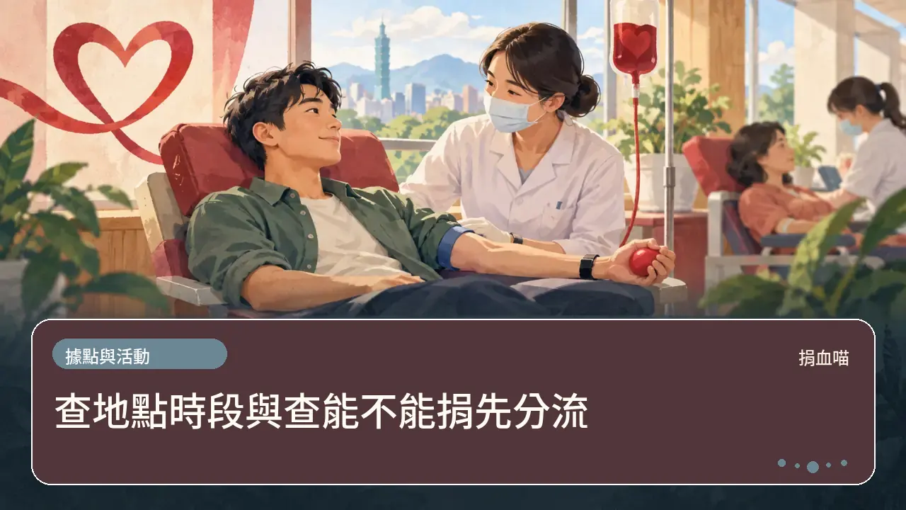 查地點時段與查能不能捐先分流主題插畫